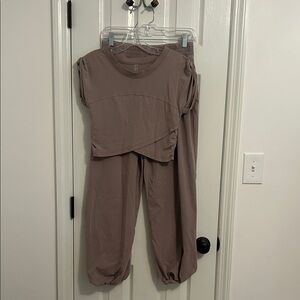 FP Movement by Free People Taupe Lounge Track Joggers Set